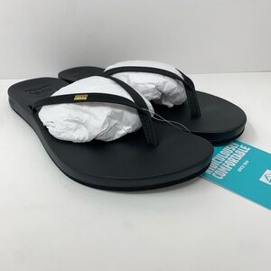 Reef Women's Cushion Slim Black Thong Flip Flops Open Toe Sandals Size 5 New